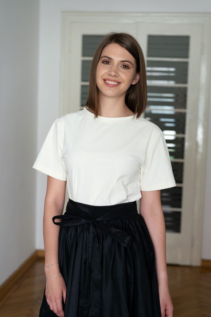 T-shirt alb ponte roma.