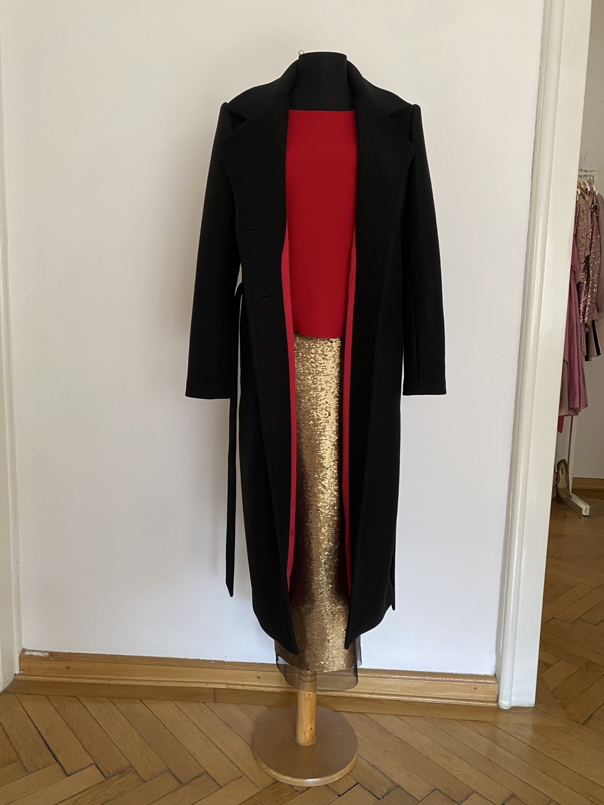 Palton negru croi clasic - M/38 - imagine 9