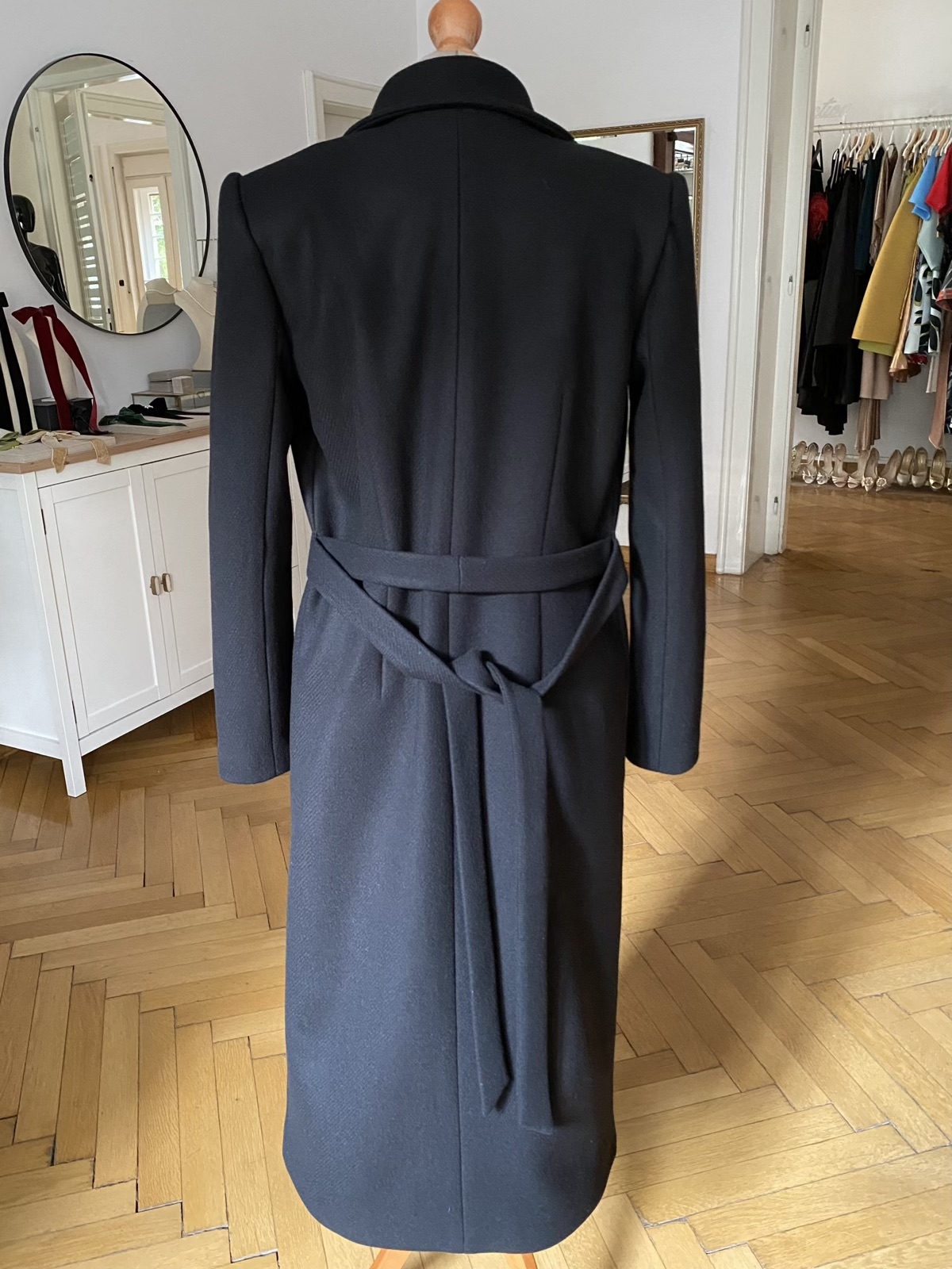 Palton negru croi clasic - M/38 - imagine 3