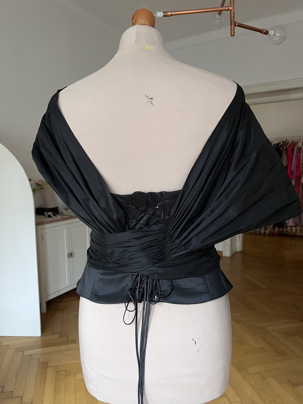 Corset cu drapaj petrecut din tafta fas - L/40 - imagine 3