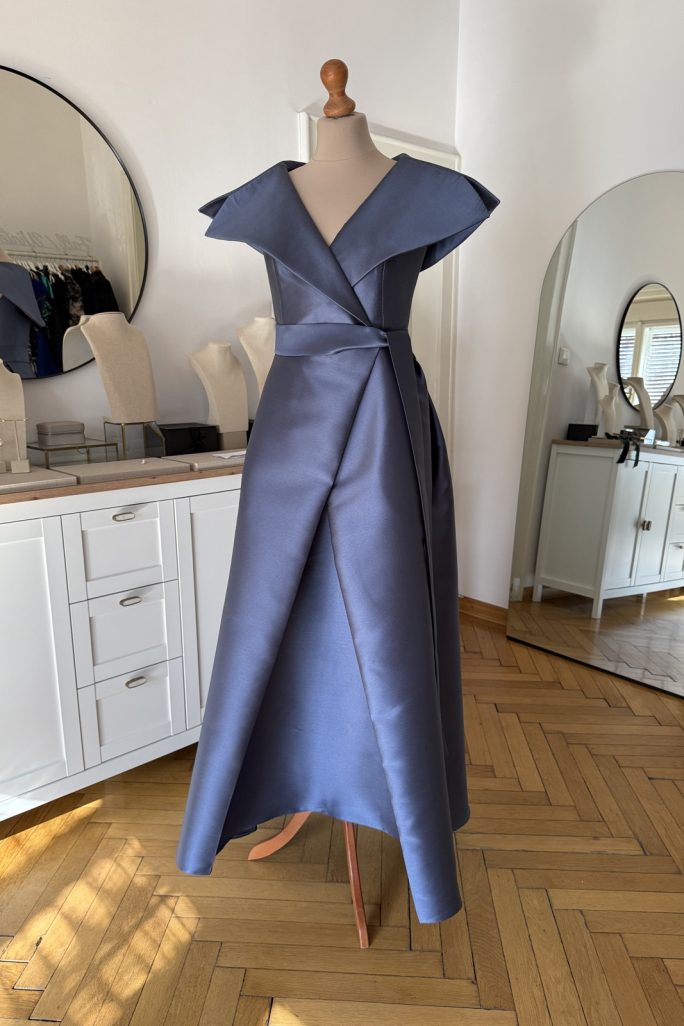 Rochie GULER tafta mikado blue