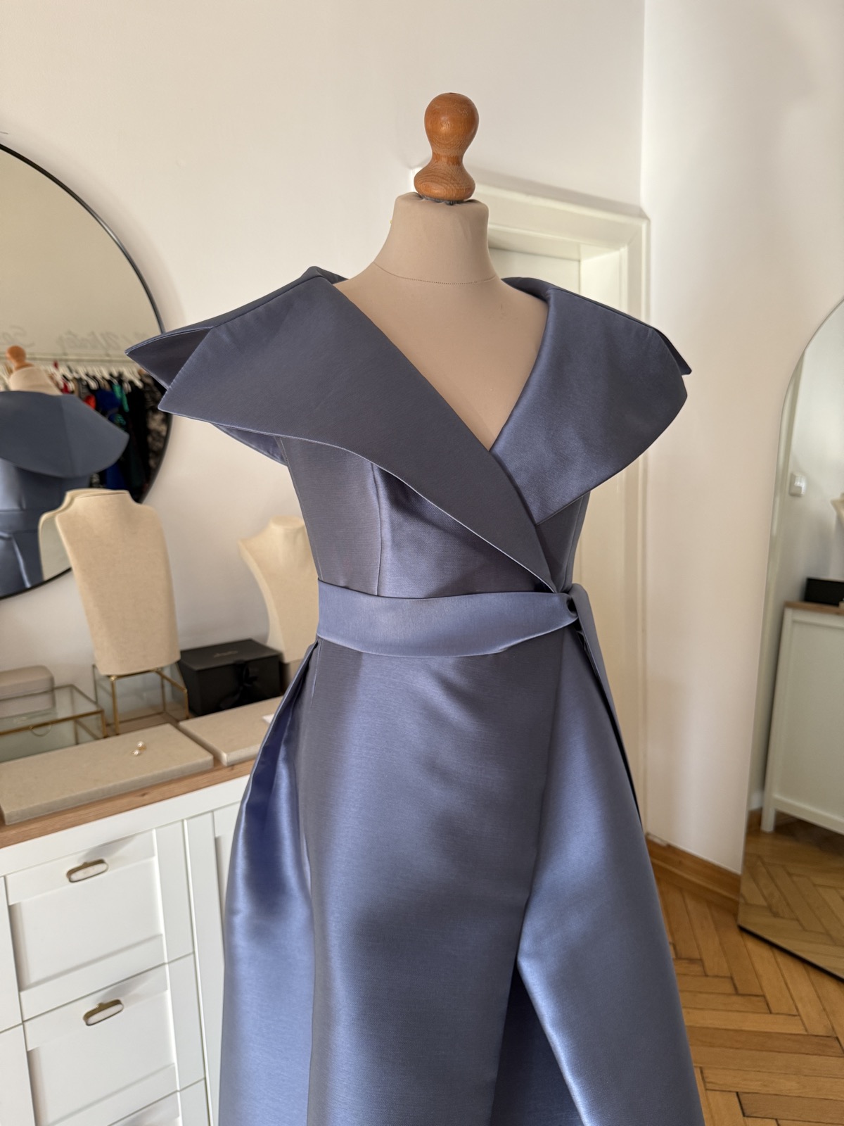 Rochie GULER tafta mikado blue